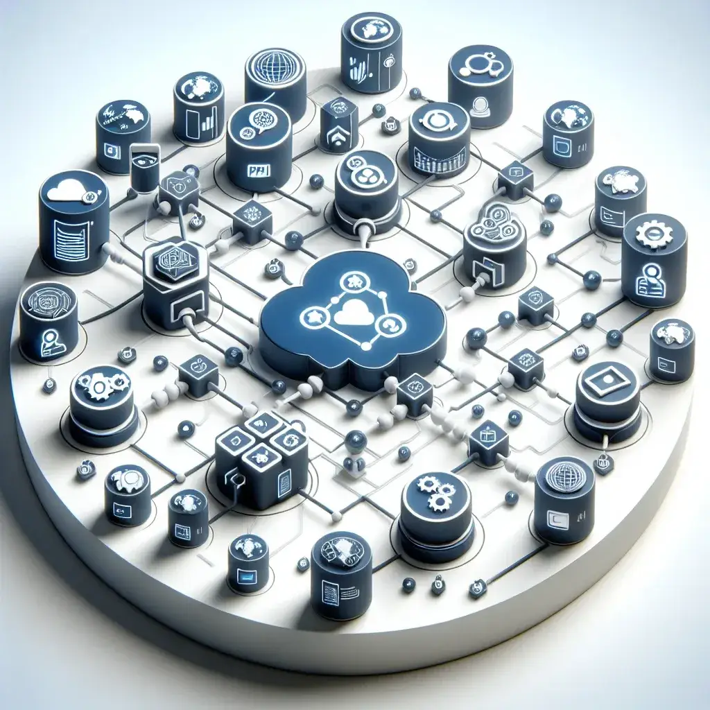 "API ağ geçidi yönetim platformlarının önemi ve avantajları, modern yazılım mimarisi hakkında bilgi veren bir makale için görsel. Büyük ölçekli sistemlerin yönetimi ve entegrasyonu üzerine grafiksel bir sunum."